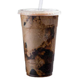 Clear Plastic Cups with Lids | 24 oz, 100 Pack | PET Cold Smoothie Cups | Iced Coffee Cups | Disposable Cups with Lids | To Go Cups