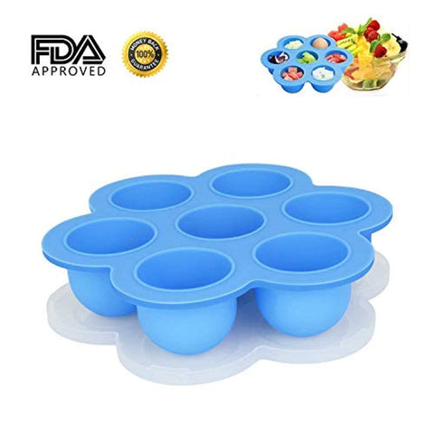 Silicone Egg Bites Molds for Instant Pot Accessories Fit for Instant Pot 5/6/8 qt and Pressure Cooker FDA Approved Baby Food Storage Container Tray with Lid