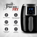 Gourmia GAF228 2.2 Qt Digital Air Fryer | Oil-Free Healthy Cooking | Digital Controls | Removable, Dishwasher-Safe Pan and Tray | Free Recipe Book Included