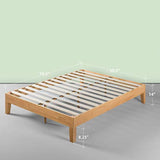 Zinus 14 Inch Deluxe Wood Platform Bed/No Boxspring Needed/Wood Slat Support/Natural Finish, Queen