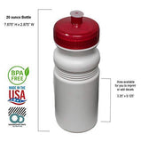 Rolling Sands 20 Ounce Sports Water Bottles 24 Pack, BPA-Free, Made in USA, Dishwasher Safe