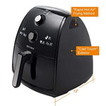 Secura 4 Liter, 4.2 Qt, Extra Large Capacity 1500 Watt Electric Hot Air Fryer and additional accessories; Recipes,Toaster rack and Skewers