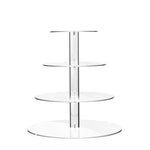 TWING 4 Tier Round Acrylic Cupcake Display Stand,Weeding Party Dessert Stand Tree Tower -Clear Display Holder Tree