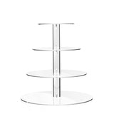 TWING 4 Tier Round Acrylic Cupcake Display Stand,Weeding Party Dessert Stand Tree Tower -Clear Display Holder Tree