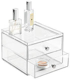 iDesign 3-Drawer Plastic Vanity Organizer, Compact Slim Storage Organization Drawers Set for Cosmetics, Dental Supplies, Hair Care, Bathroom, Dorm, Desk, Countertop, Office, 6.5" x 7" x 5", Clear