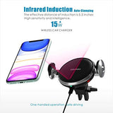 15W Fast Wireless Car Charger Mount - Qi Wireless Charging Car Mount with Infrared Auto-Clamping.Windshield/Air Vent Phone Holder.Quick Charging for iPhone 11/Pro/MAX/XS/XR/X/8/Plus Samsung S10/S10+