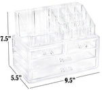 Clear Cosmetic Storage Organizer - Easily Organize Your Cosmetics, Jewelry and Hair Accessories. Looks Elegant Sitting on Your Vanity, Bathroom Counter or Dresser. Clear Design for Easy Visibility.