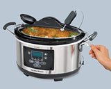 Hamilton Beach (33967A) Slow Cooker With Temperature Probe, 6 Quart, Programmable, Stainless Steel