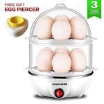 Egg Cooker,350W Electric Egg Maker,White Egg Steamer,Egg Boiler,14 Egg Capacity Egg Cooker With Automatic Shut Off，Egg cooker with Free Gift Egg Piercer