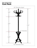 Headbourne 8000 Floor Standing Hat and Coat Rack with Umbrella Stand, Wood with Dark Walnut Paint Finish