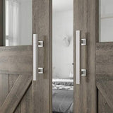 SMARTSTANDARD 12" Pull and Flush Square Door Handle Set Stainless Steel Door Pull Handle Sliding Barn Door Hardware Handle 2PCS