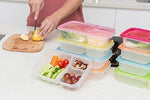 Bento Lunch Boxes, 3-Compartment Meal Prep Containers with Lids, Food Storage Containers, 7 Pack BPA Free Food Lunch box, LeakProof, Reusable, Stackable, Microwave, Freezer and Dishwasher Safe