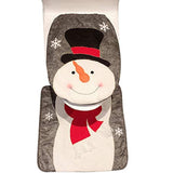 Snowman Santa Toilet Seat Cover and Rug Set Christmas Decorations Bathroom (Snowman)