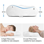 Wonwo Memory Foam Pillow, Bed Pillow for Side, Back, Stomach Sleepers Cervical Pillow for Neck Pain Orthopedic Contour Pillow with Removable Washable Cover