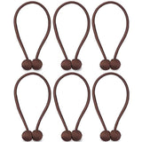 NZQXJXZ Curtain Tiebacks Magnetic, Drape Holders Holdbacks Decorative Weave Rope Clips Window Sheer Blackout Panels Home Office, Chocolate (Pack of 6)