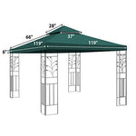 Replacement 10'X10'Gazebo Canopy top Patio Pavilion Cover Sunshade plyester Double Tiers-Taupe