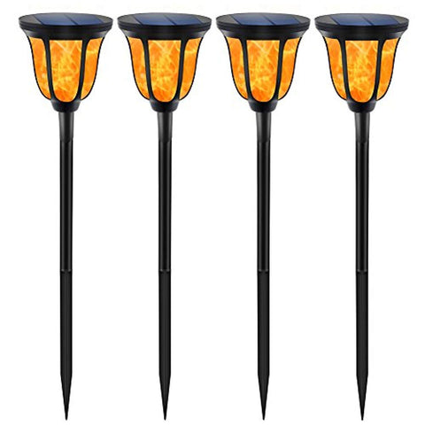 TomCare Solar Lights Solar Torches Lights Waterproof Dancing Flame Outdoor Lighting Landscape Decoration Lighting 96 LED Solar Powered Path Lights Dusk to Dawn Auto On/Off for Garden Patio Yard(4)