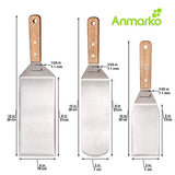 Professional Spatula Set - Stainless Steel Pancake Turner and Griddle Scraper 4x8 inch Oversized Hamburger Turner Great for Griddle BBQ Grill and Flat Top Cooking - Commercial Quality