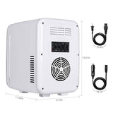 POTEK Mini Fridge Electric Cooler and Warmer (6 Liter / 6 Can) :AC 110V/ DC 12V Portable Thermoelectric System,For Car /Indoor /Outdoor (Silver Grey)