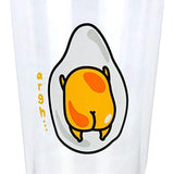 Se7en20 Official Gudetama The Lazy Egg Pint Glass | Features Gudetama's Back in a Cute Lazy Style | 16 Oz. Cup