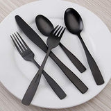 Matte Black Silverware Set, Satin Finish 20-Piece Stainless Steel Flatware set, Tableware Cutlery Set Service for 4,Utensils for Kitchens, Dishwasher Safe