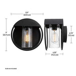 Globe Electric Bowery 1-Light Outdoor Indoor Wall Sconce, Matte Black, Clear Glass Shade 44176