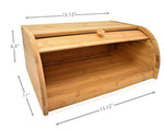 Natural Bamboo Roll Top Bread Box Kitchen Food Storage - (Assembly Required)