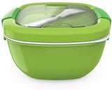 Bentgo Salad BPA-Free Lunch Container with Large 54-oz Salad Bowl, 3-Compartment Bento-Style Tray for Salad Toppings and Snacks, 3-oz Sauce Container for Dressings, and Built-In Reusable Fork (Purple)