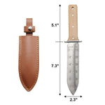 LuLuhome Garden Knife, Stainless Steel Digging Knife Weeding Trowel with Thick Leather Sheath