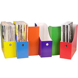 Evelots Heavy Duty Magazine File Holder Organizer W/Labels, 4" Wide, Asstd, S/6