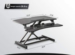 Standing Desk with Height Adjustable – Stand Up Desk Converter, 33 inches Black Ergonomic Tabletop Workstation Riser Fits Dual Monitors by Defy Desk