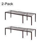 STORAGE MANIAC 2-Pack Expandable Kitchen Counter & Cabinet Shelf Organizer, Bronze