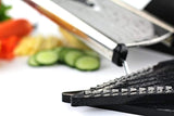 V Blade Stainless Steel Mandoline Slicer - Fruit and Food Slicer, Vegetable Cutter, Cheese Grater - Vegetable Julienne Slicer with Surgical Grade Stainless Steel Blades - Includes 6 Different Inserts