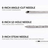 Meat Injector Kit Stainless Steel Marinade Flavor Injector Syringe with 2-oz Capacity Barrel and 3 Professional Marinade Injector Needles