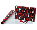 American Greetings Christmas Bulk Gift Wrapping Paper Set with Gridlines and Bows and Gift Tags; Red, Black and White, Plaid, Script, Reindeer and Snowflakes