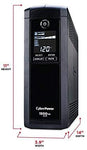 CyberPower  CP1500AVRLCD Intelligent LCD UPS System, 1500VA/900W, 12 Outlets, AVR, Mini-Tower