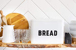 Metal Bread Box - Countertop Space-Saving, Extra Large, High Capacity Bread Storage Bin for your Kitchen - Holds 2+ Loaves - White with Bold BREAD Lettering