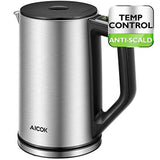 Aicok Electric Kettle Temperature Control, Double Wall Cool Touch Stainless Steel Water Kettle with LED Display from 90 ℉-212℉| BPA-Free | Strix Control | Keep Warm | Quick Boil | (1.5 L, 1500 W)