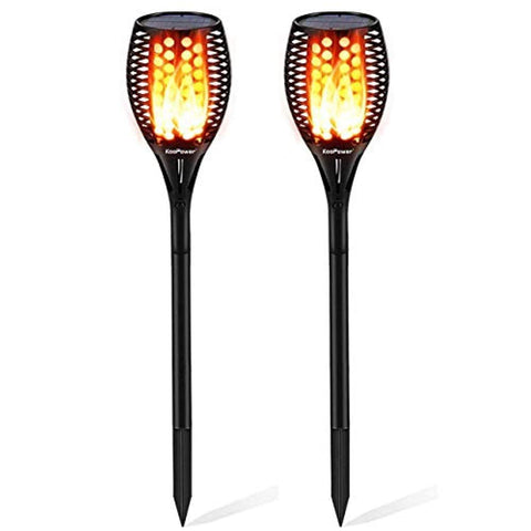 Solar Lights Outdoor Waterproof Dancing Flickering Flames Torches Lights 96 LED Landscape Decoration Lighting Dusk to Dawn Auto On/Off Solar Security Spotlight for Garden, Patio, Yard, Driveway-2 Pack