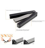 NPYPQ 400/600 Grit Pocket Folding Diamond Knife scissors Sharpener Double-Sided Sharpening Stone for Outdoor Camping Garden Kitchen Tool (New Black)