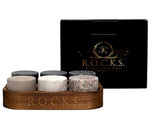 Whiskey Chilling Stones - Set of 6 Handcrafted Premium Granite Round Sipping Rocks - Hardwood Presentation & Storage Tray - Perfect Gift by R.O.C.K.S. by ROCKS WHISKEY CHILLING STONES