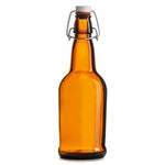 Chef's Star CASE of 12-16 oz. Easy Cap Beer Bottles with Funnel and Cleaning Brush - Amber