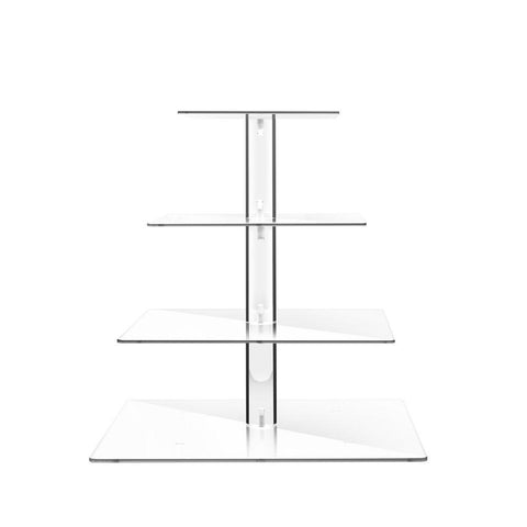 TWING 4 Tier Round Acrylic Cupcake Display Stand,Weeding Party Dessert Stand Tree Tower -Clear Display Holder Tree