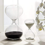 Hourglass Sand Timers-Set of 2 for Home & Office Decoration-60 Mins/5 Mins or 30Mins/5 Mins (30 Mins+5 Mins, Black)