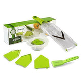 Mandoline Slicer,Asscom Vegetable Slicer,Vegetable Cutter,Cheese Slicer,Vegetable Julienne Slicer with Grade Stainless Steel Blades,1 Kitchen V Slicer+1 Vegetable Brush+1 clean brush, 4-Blade Slicer