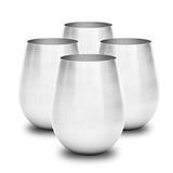 Stainless Steel Wine Glass Set is Stylish & Sturdy, Unbreakable Wine Glass Won't Fog or Scratch. Stemless Wine Tumblers Make Great Travel Or Camping Wine Glasses. Perfect Gift, Easy To Clean Wine Cups