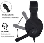 MODOHE Gaming Headset, Xbox One PS4 Headset, Noise Cancelling Over Ear Gaming Headphone Mic, Comfort Earmuffs, Lightweight, Easy Volume Control for Xbox 1 S/X Playstation 4 Computer Laptop(Black)