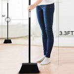 TreeLen Dust Pan and Broom/Dustpan Cleans Broom Combo with 40"/52" Long Handle for Home Kitchen Room Office Lobby Floor Use Upright Stand up Dustpan Broom Set (A Yellow Broom Set)