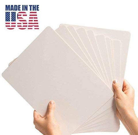 Dry Erase Lap Board Set (10 Pack) Double Sided, 9 x 12 Inch, Frameless, Individual Whiteboards for Students