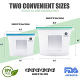 Conscious Kitchenware Eco Friendly Reusable Silicone Food Storage Bags 1x Large 50oz + 3x Small 30oz - Airtight Seal Keeps Food Fresh - FDA-Approved Reusable Snack, Sandwich, Sous Vide & Freezer Bag